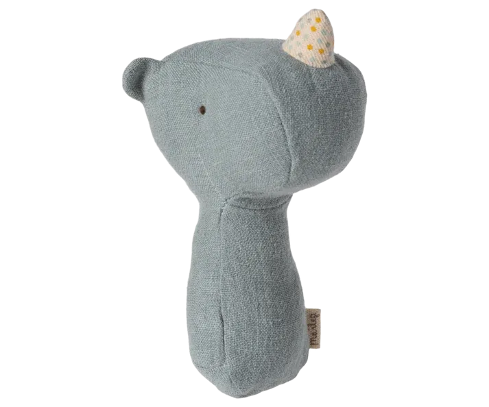 Maileg Lullaby Friend Rattles, Rhino - Dusty Blue Odin Parker