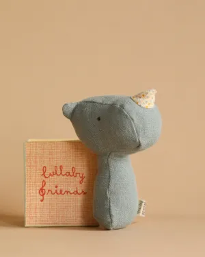 Maileg Lullaby Friend Rattles, Rhino - Dusty Blue Odin Parker