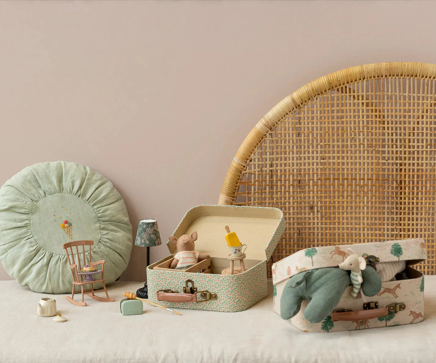 Maileg Small Round Cushion, Mint Odin Parker