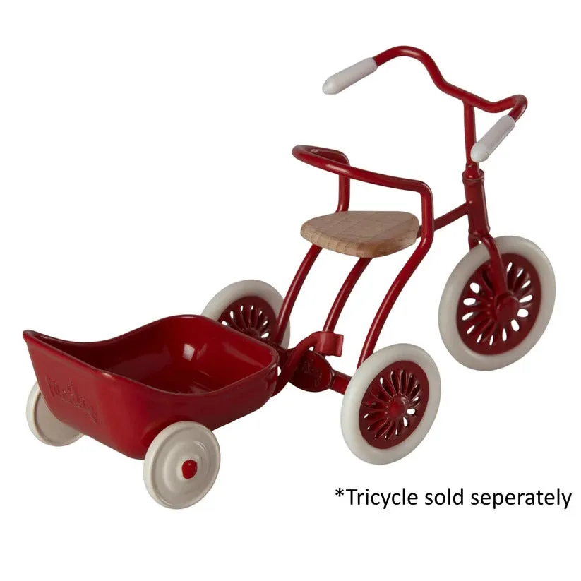 Maileg | Tricycle Trailer for Mouse Red