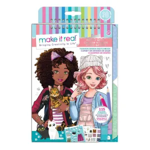 Make it Real Fashion Design Stickers & Sketchbook: Pretty Kitty