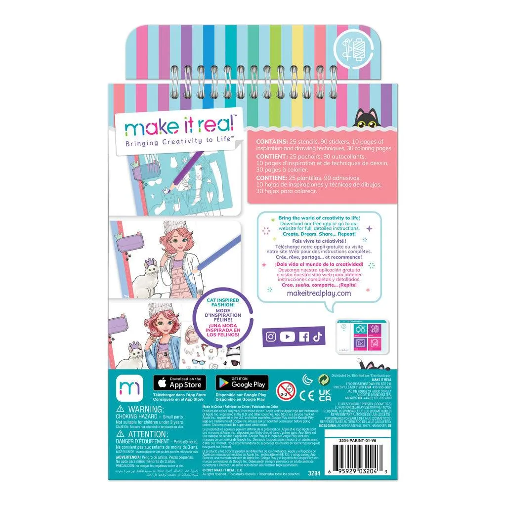 Make it Real Fashion Design Stickers & Sketchbook: Pretty Kitty