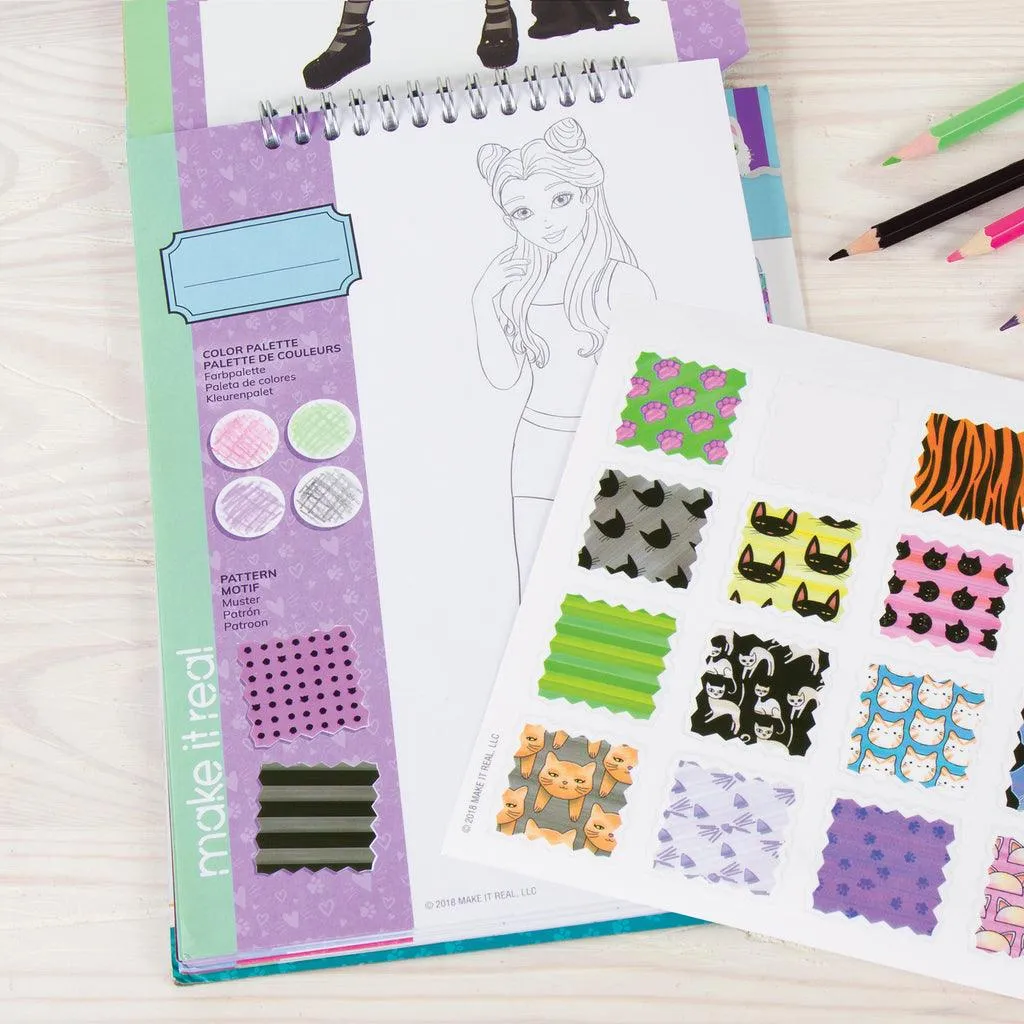 Make it Real Fashion Design Stickers & Sketchbook: Pretty Kitty