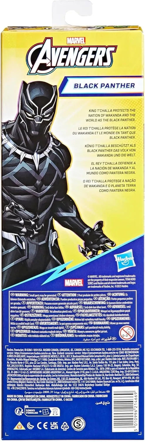 Marvel Avengers Titan Hero Series Black Panther 12” Action Figure - Poseable Superhero Figure for Kids 4 
