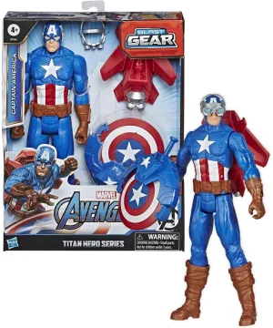 Marvel Avengers Titan Hero Series Blast Gear Captain America, 30-cm