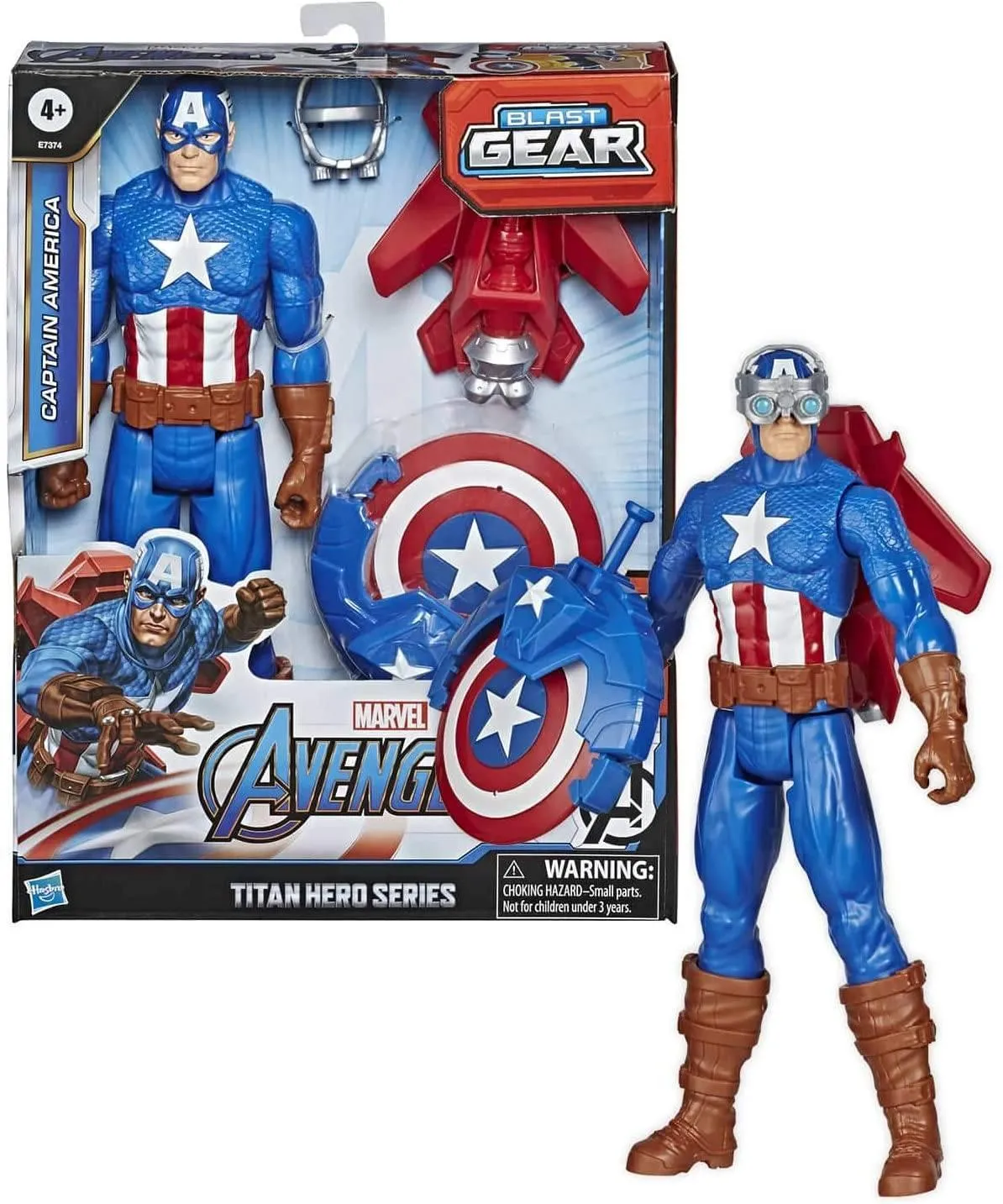 Marvel Avengers Titan Hero Series Blast Gear Captain America, 30-cm