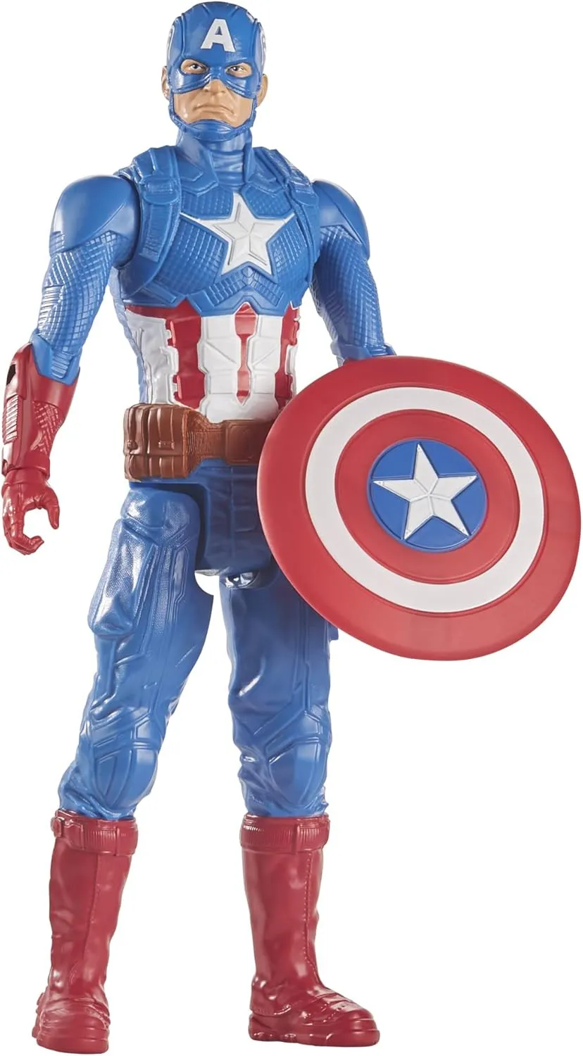 Marvel Avengers Titan Hero Series Captain America 12” Action Figure - Poseable Superhero Toy for Kids Ages 4 