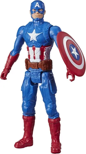 Marvel Avengers Titan Hero Series Captain America 12” Action Figure - Poseable Superhero Toy for Kids Ages 4 