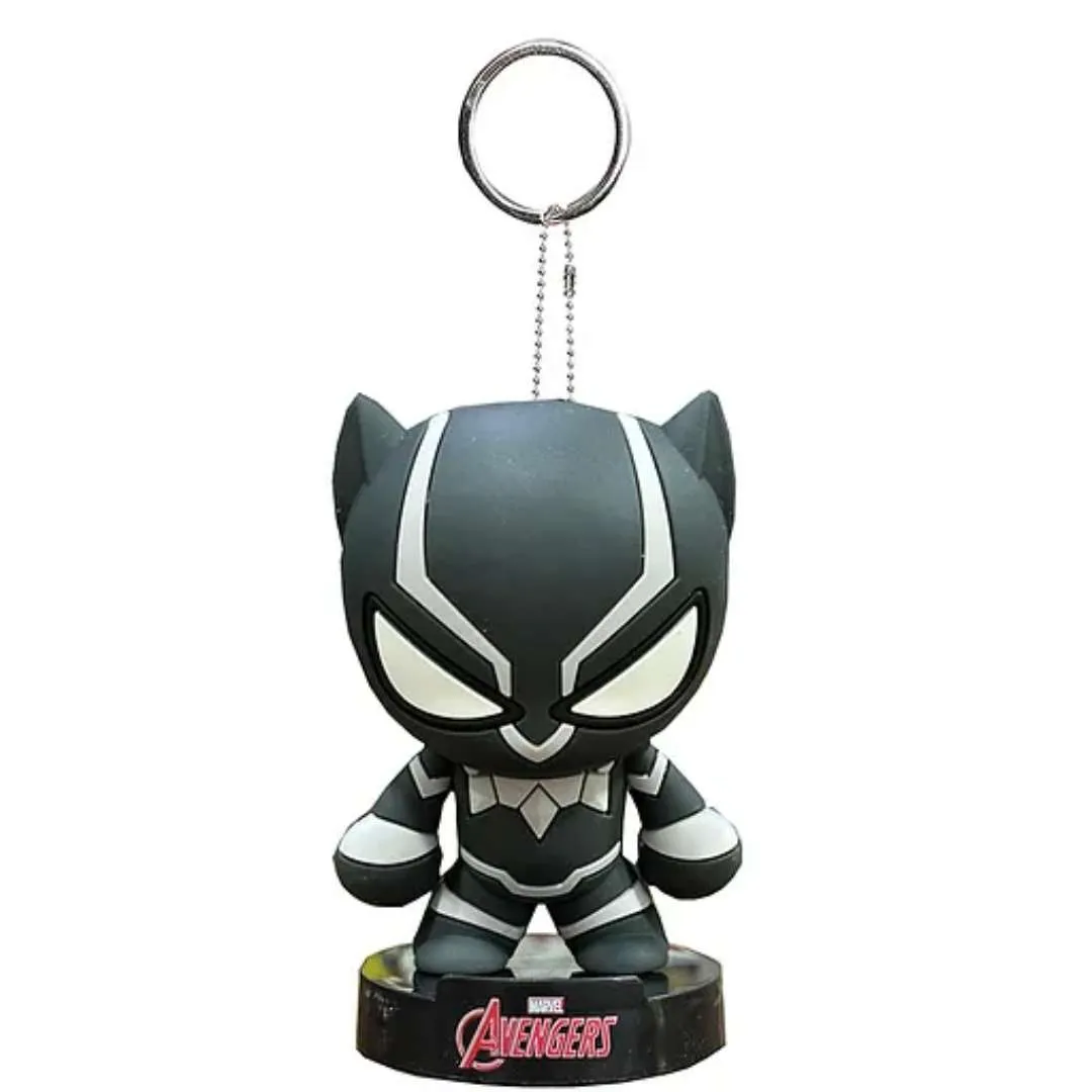 MARVEL BLACK PANTHER DROP GLUE STANDING FIGURE / KEYCHAIN - BLACK/WHITE by Mesuca