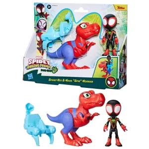 Marvel Spidey & His Amazing Friends Dino-Webs Spidey-Rex & Miles "Spin" Morales 4-Inch Acton Figure 2-Pack