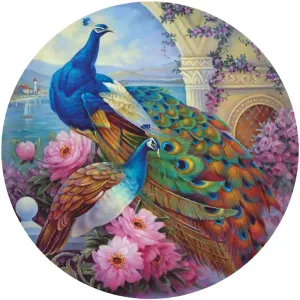 Marvelous Garden Round Jigsaw Puzzle Bits and Pieces