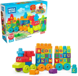 Mega Bloks DXH35 60 Piece ABC Learning Train Building Toy