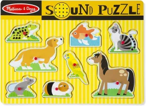 Melissa & Doug 10730 Pets Wooden Sound Puzzle