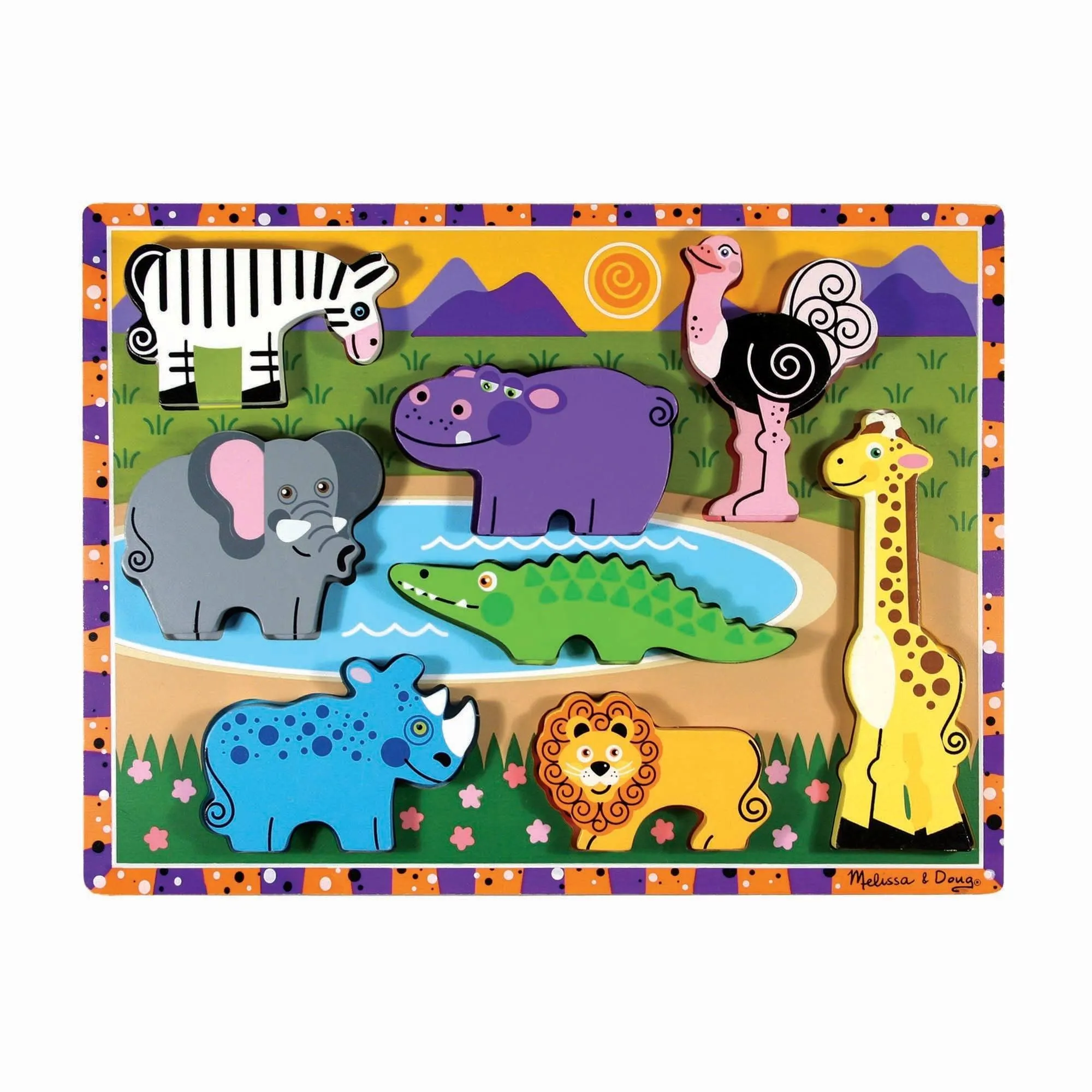 Melissa & Doug 13722 Safari Chunky Puzzle - 8 Pieces