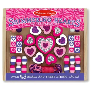 Melissa & Doug 19495 Shimmering Hearts Wooden Bead Set