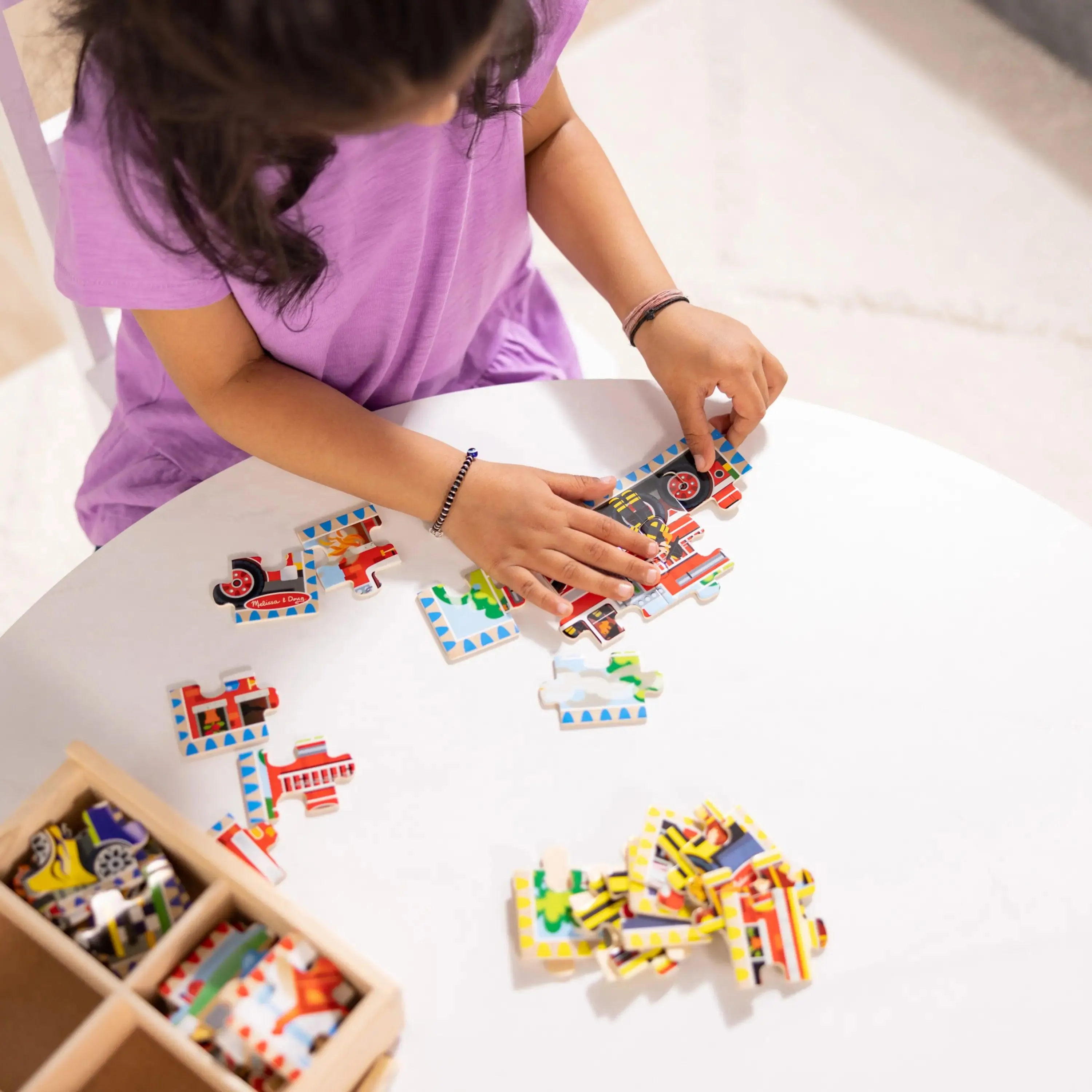 Melissa & Doug 50208 Vehicle Wooden Puzzles in a Box