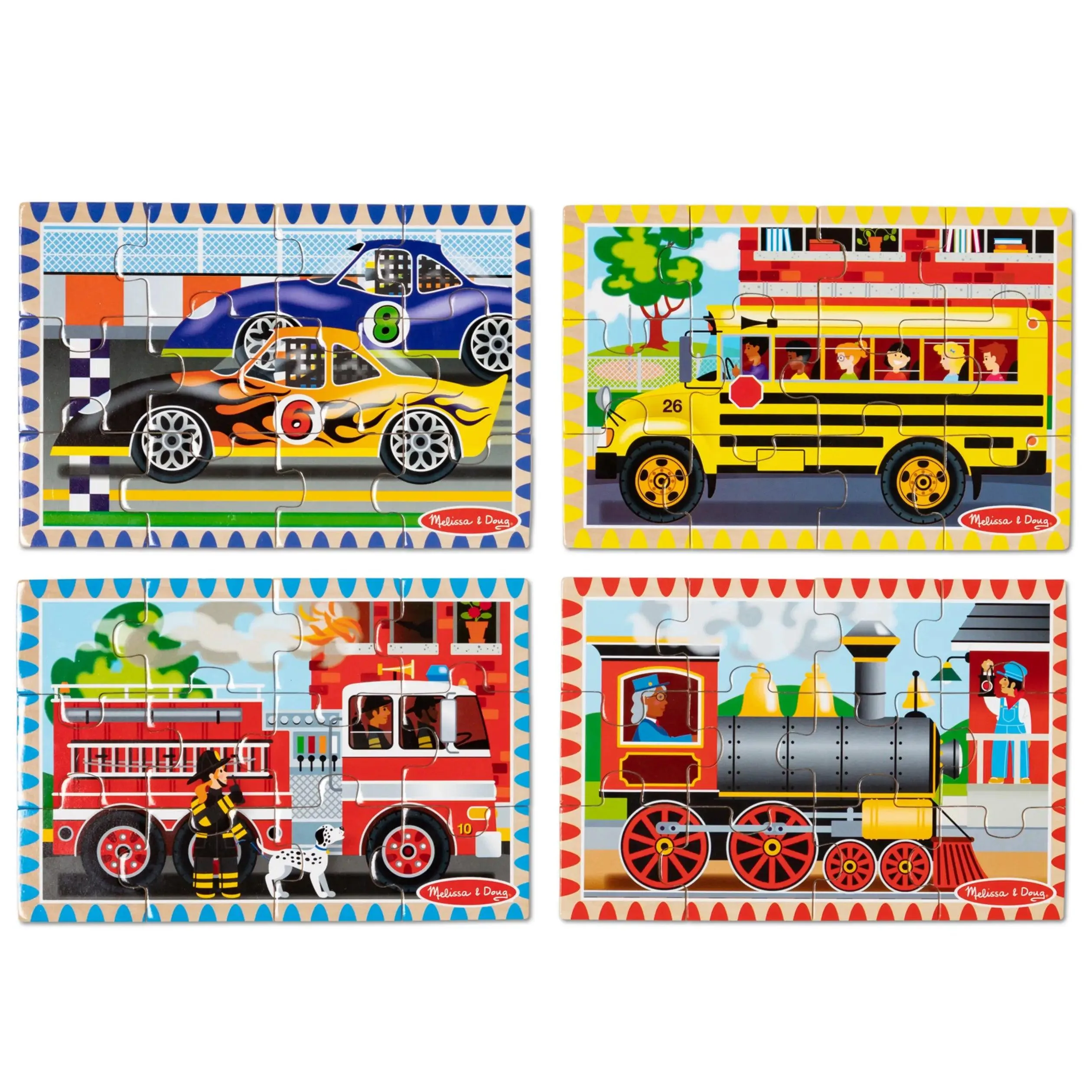 Melissa & Doug 50208 Vehicle Wooden Puzzles in a Box