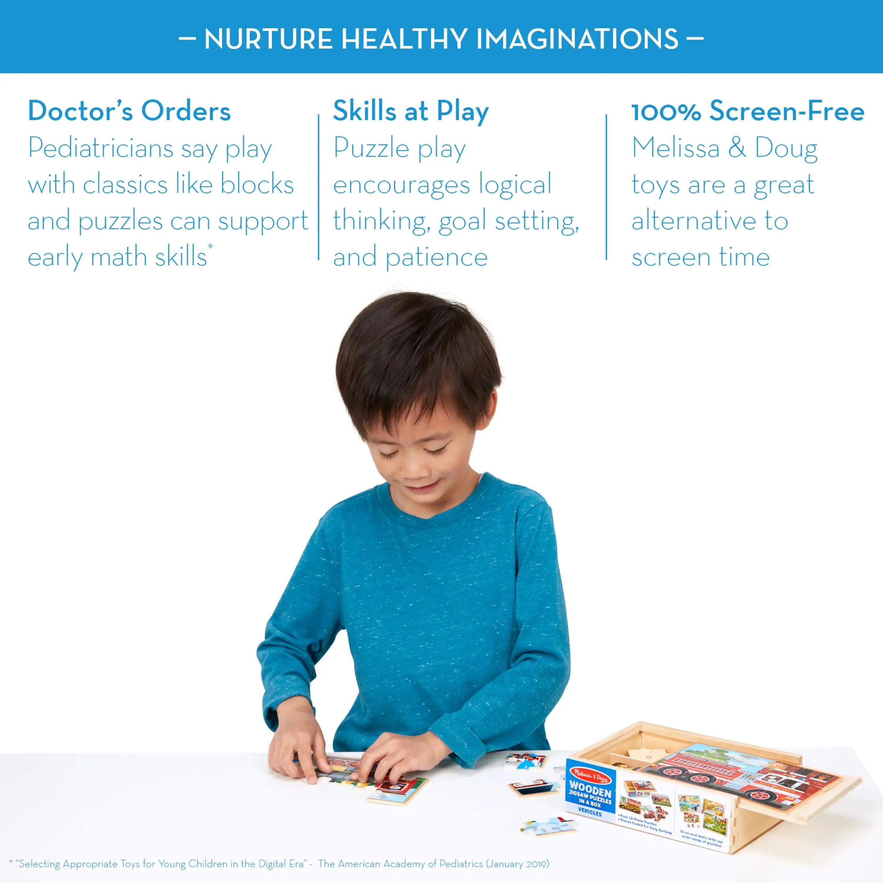 Melissa & Doug 50208 Vehicle Wooden Puzzles in a Box
