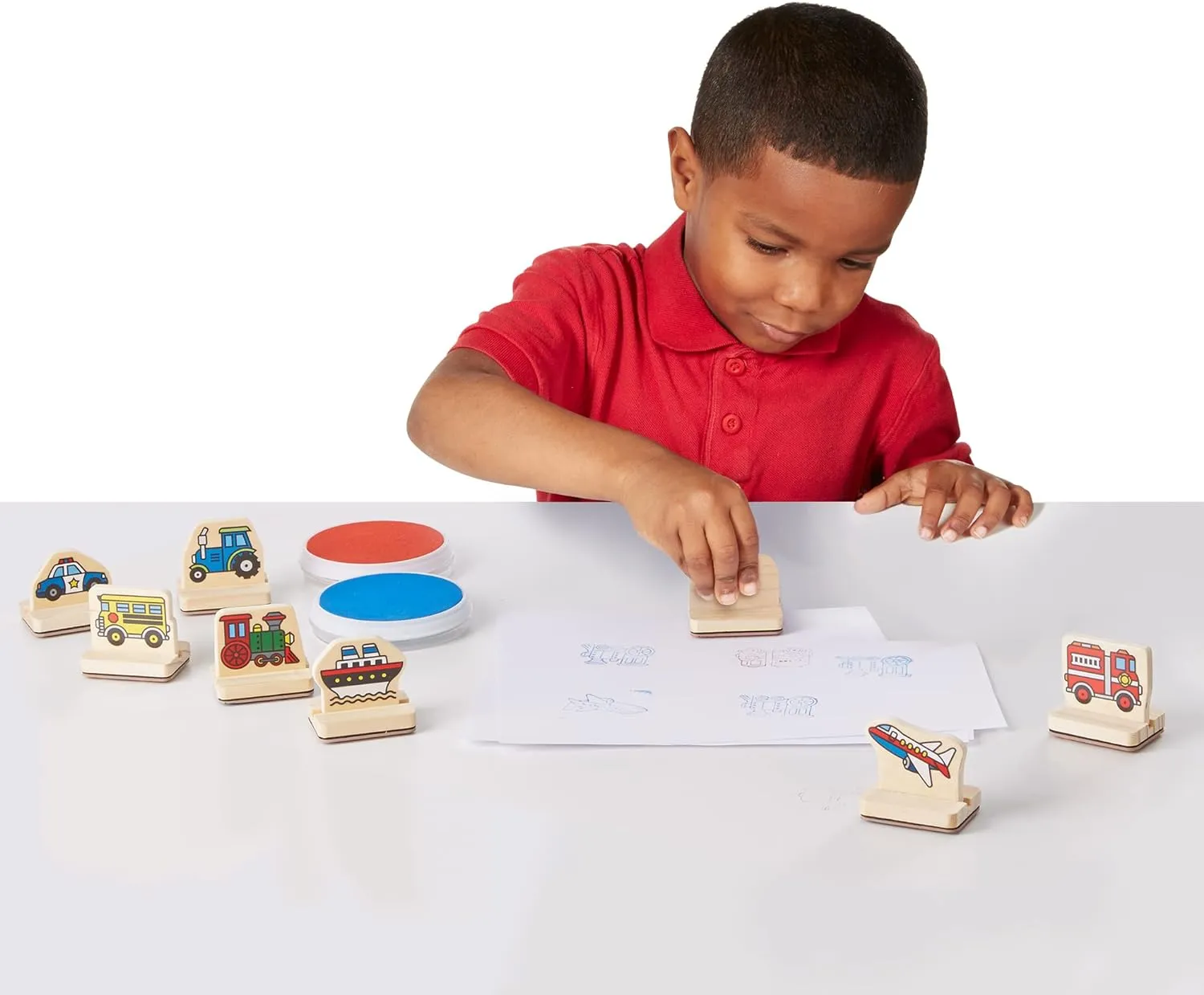 Melissa & Doug My First Wooden Stamp Set - Vehicles
