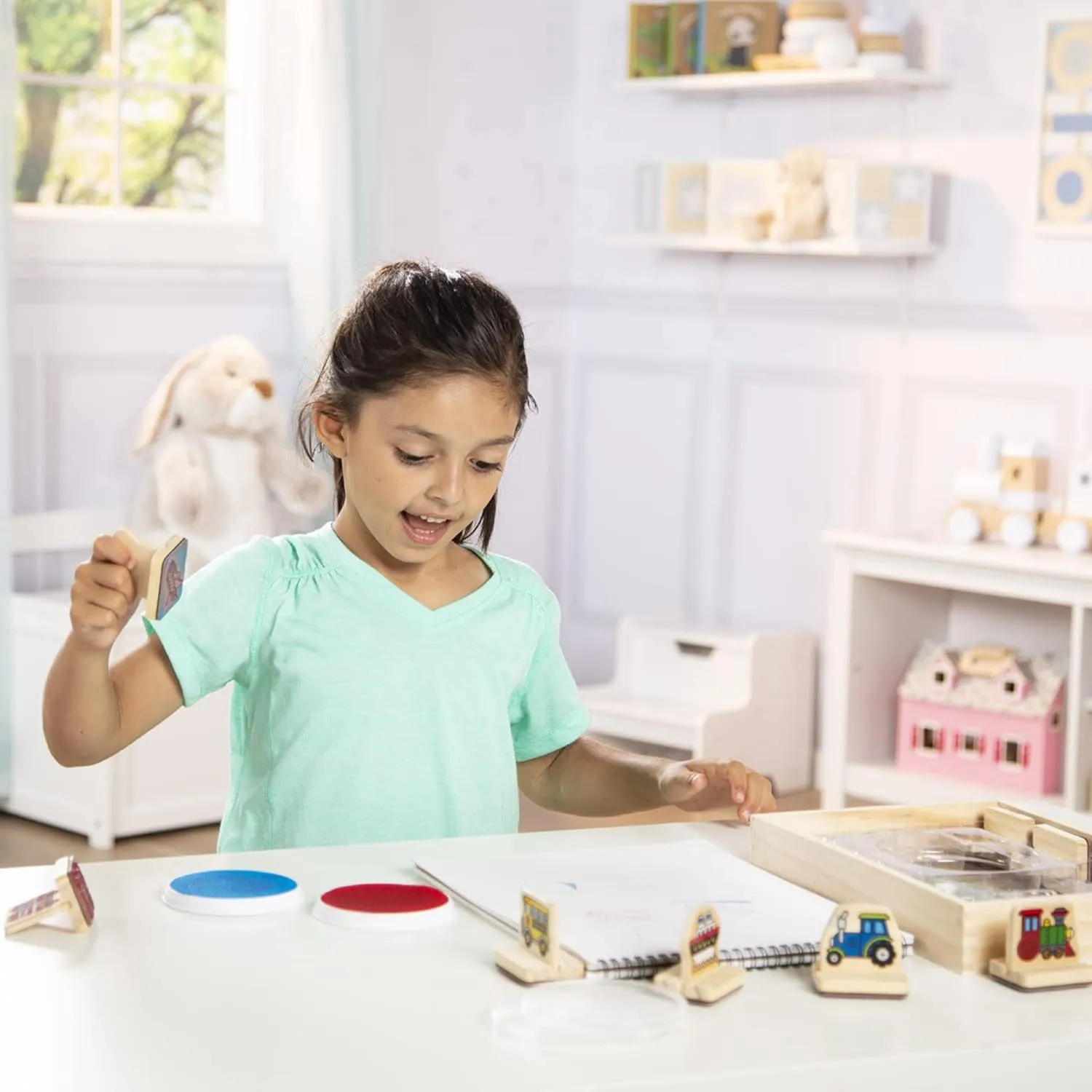 Melissa & Doug My First Wooden Stamp Set - Vehicles