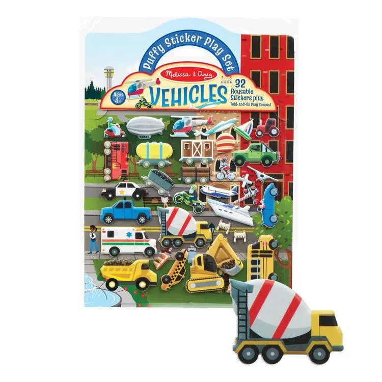Melissa & Doug Puffy Sticker Play Set - Vehicles