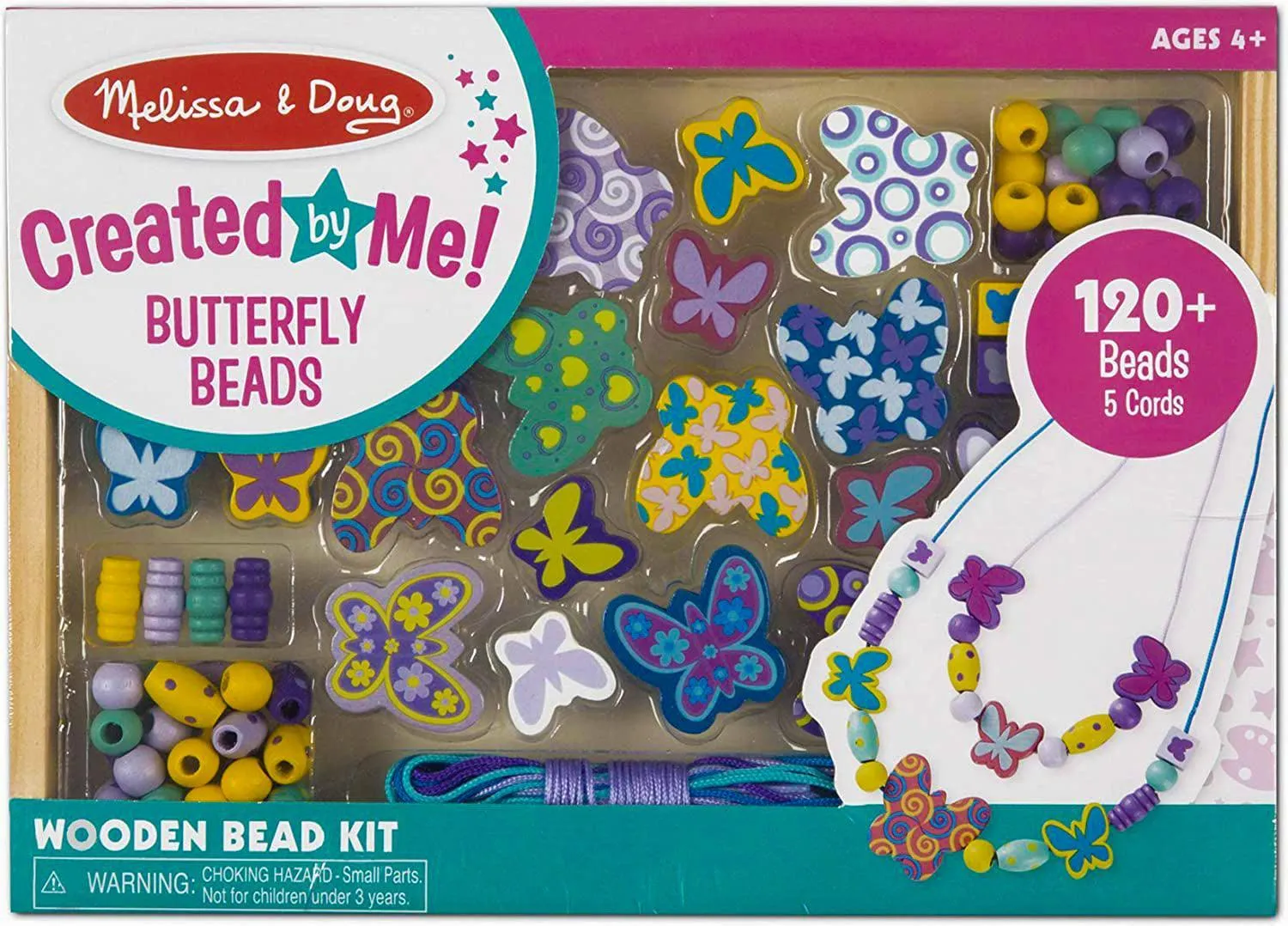 Melissa & Doug Wooden Butterfly Beads