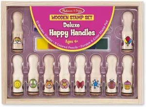 Melissa & Doug Wooden Stamp Set - Deluxe Happy Handles