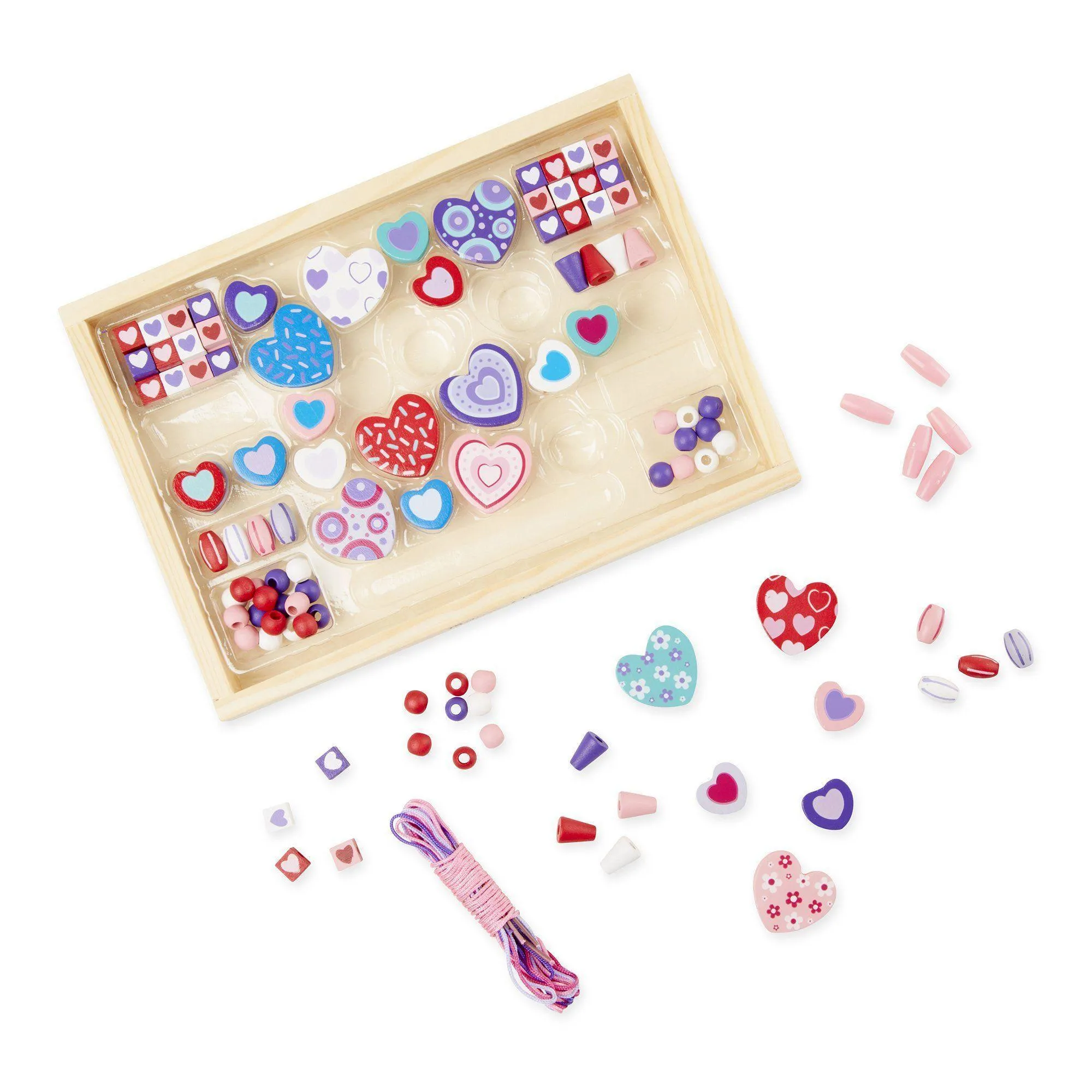 Melissa and Doug Created by Me! Heart Beads Wooden Bead Kit