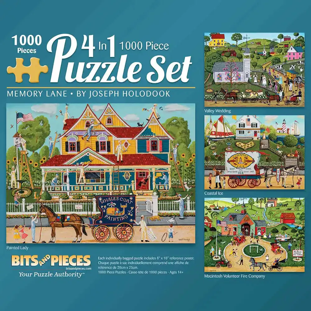 Memory Lane 4-in-1 Multipack Jigsaw Puzzle Bundle by Joseph Holodook Bits and Pieces