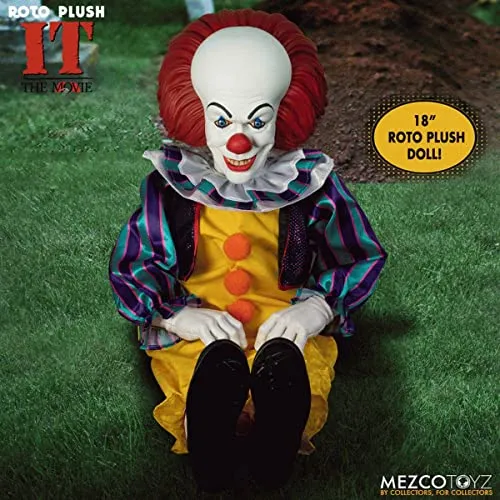 Mezco Designers Series - Roto Plush IT (1990): Pennywise - 18" Collectible Horror Plush for Ages 15 
