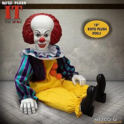 Mezco Designers Series - Roto Plush IT (1990): Pennywise - 18" Collectible Horror Plush for Ages 15 
