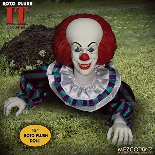Mezco Designers Series - Roto Plush IT (1990): Pennywise - 18" Collectible Horror Plush for Ages 15 