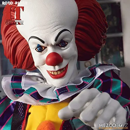 Mezco Designers Series - Roto Plush IT (1990): Pennywise - 18" Collectible Horror Plush for Ages 15 