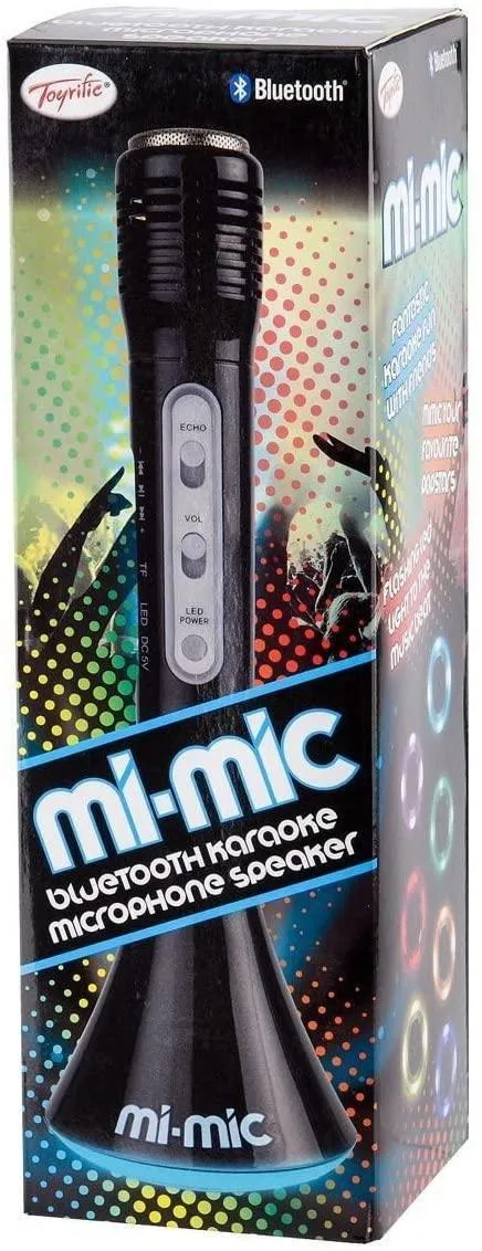 MI-MIC Karaoke Microphone Speaker with Wireless Bluetooth and LED Lights, Black