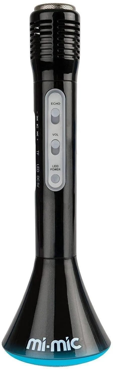 MI-MIC Karaoke Microphone Speaker with Wireless Bluetooth and LED Lights, Black