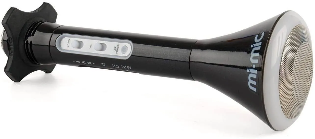MI-MIC Karaoke Microphone Speaker with Wireless Bluetooth and LED Lights, Black