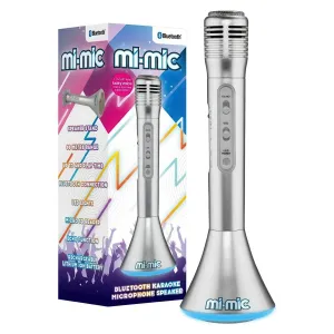 Mi-Mic Portable Bluetooth Karaoke Microphone Speaker - Silver