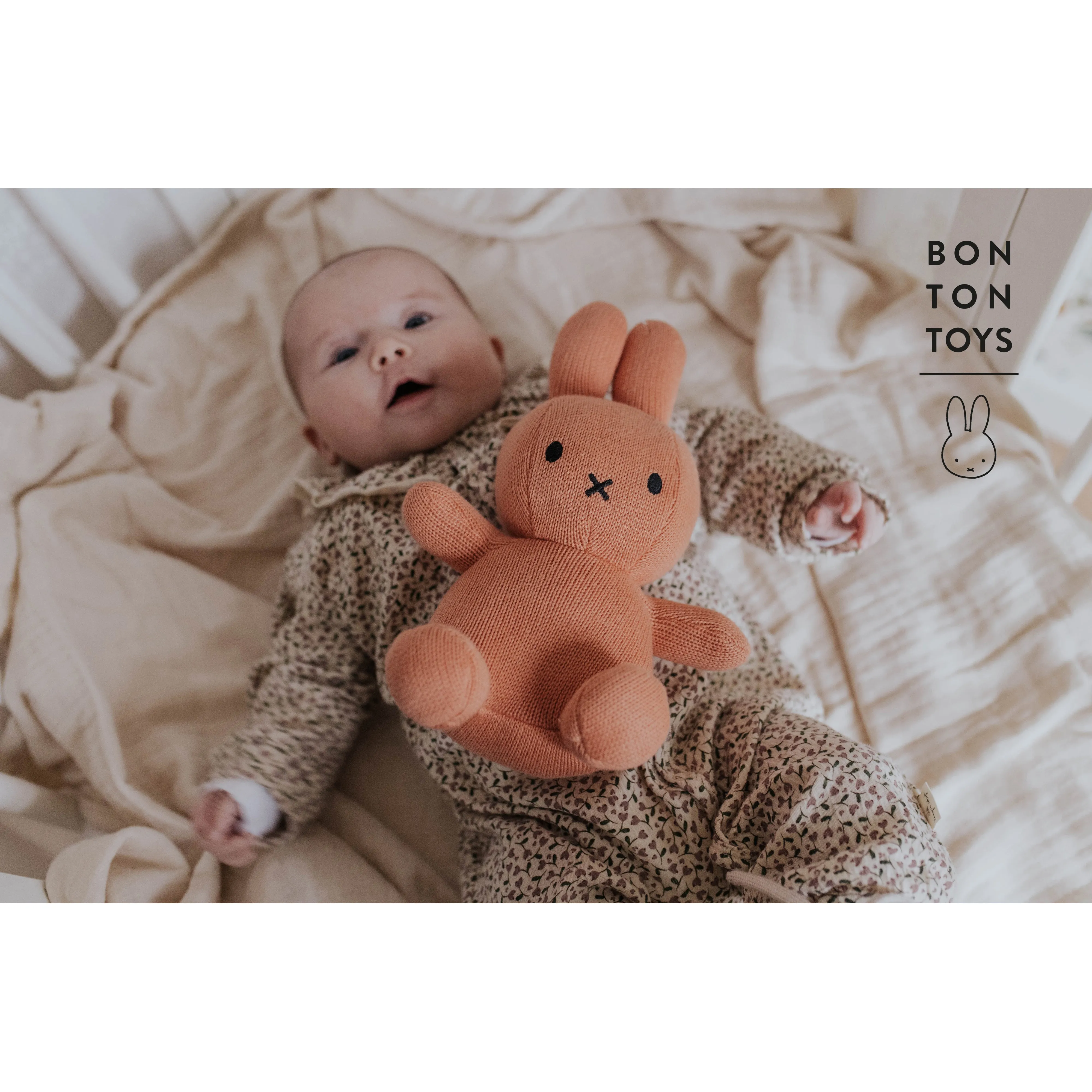Miffy Sitting Organic Cotton Peachy Pink - 23cm