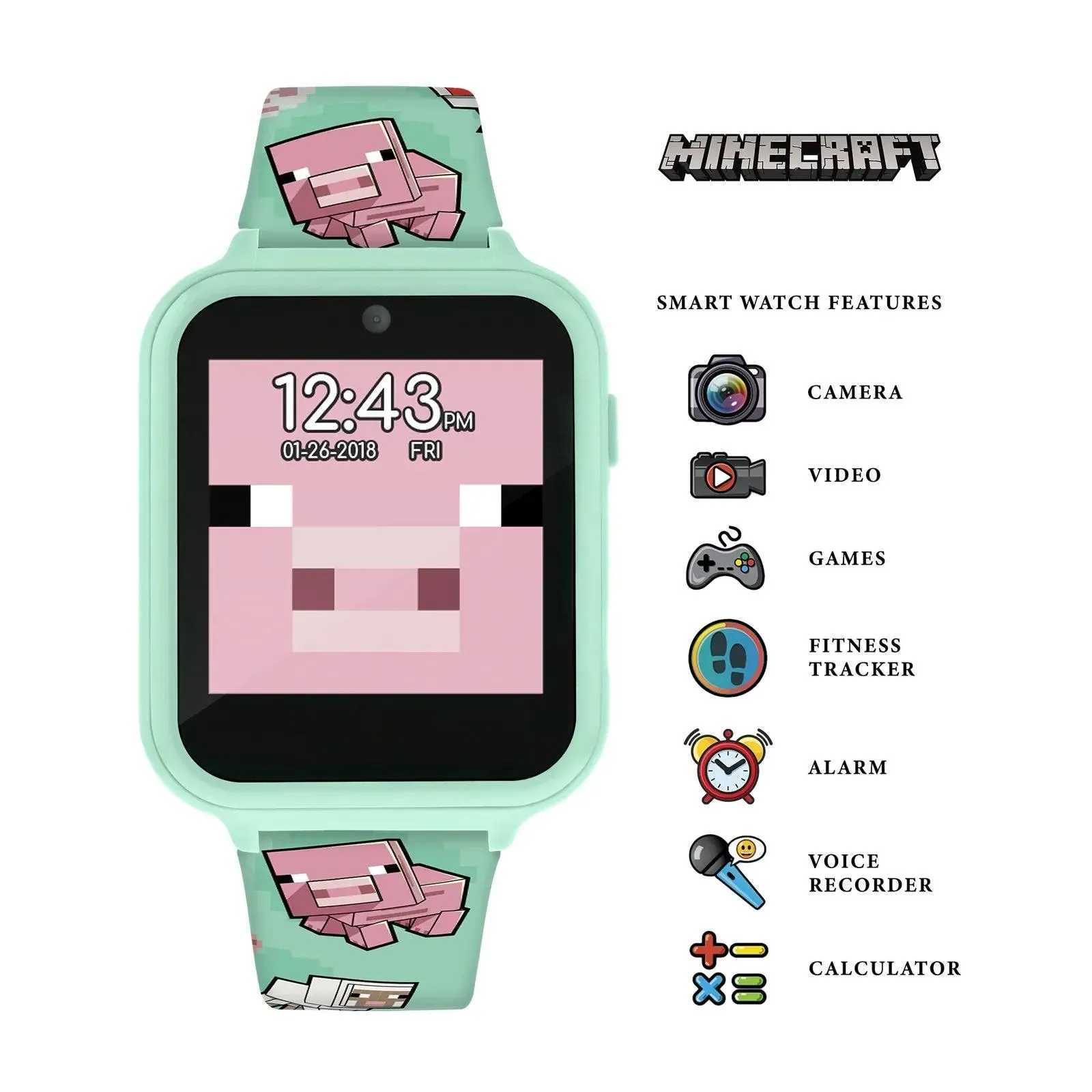 Minecraft Interactive Silicon Strap Kids' Watch