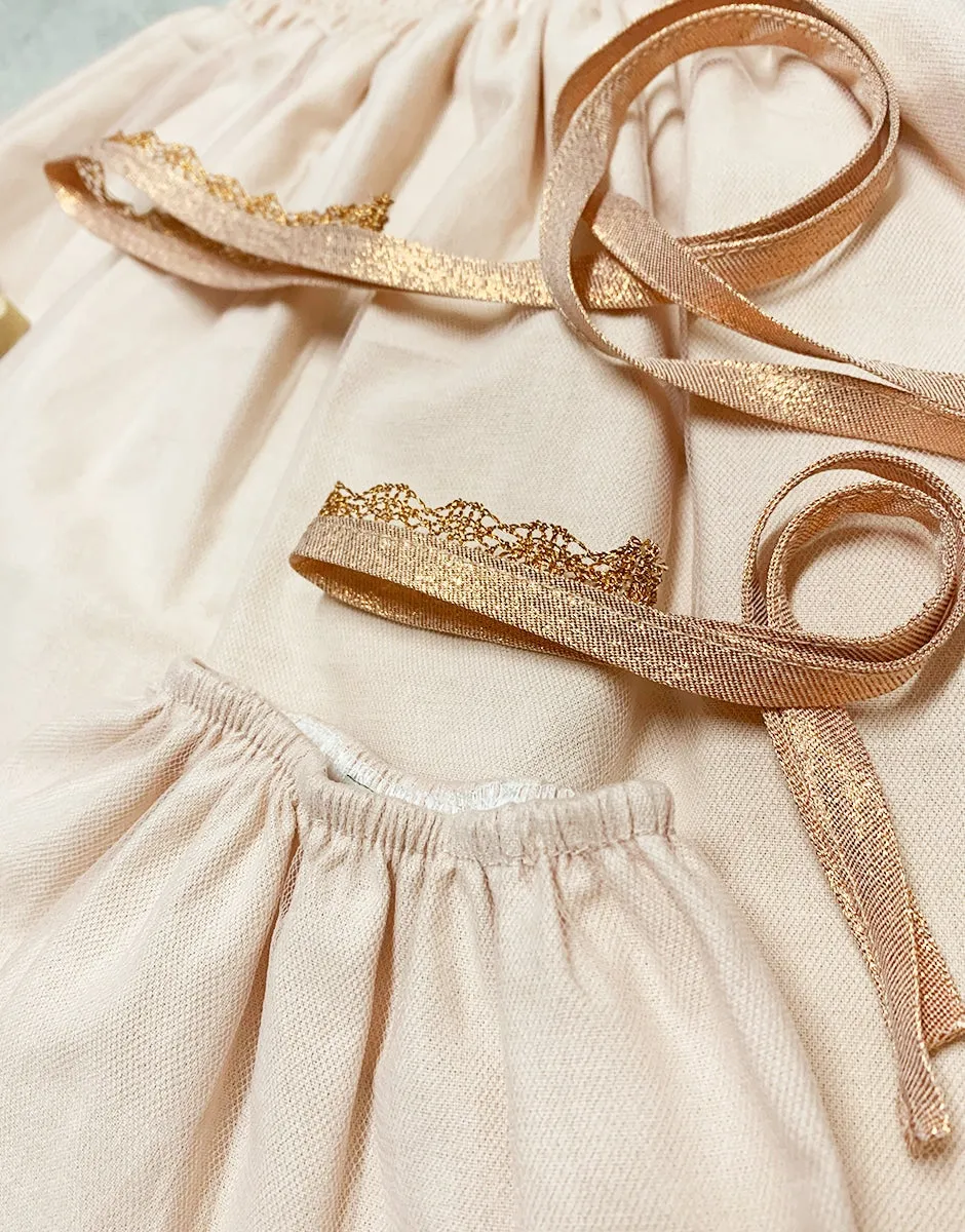 Minikane | Little Fairy Costume In Linen Ecru For Child and Doll Odin Parker