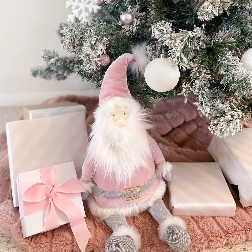 Mon Ami Santa Shelf Sitter - Dusty Rose