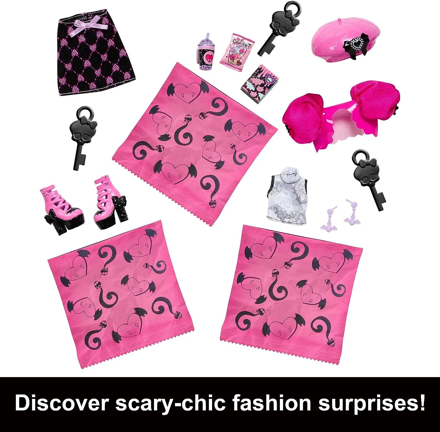Monster High Doll and Fashion Set, Draculaura with Dress-Up Locker and 19  Surprises