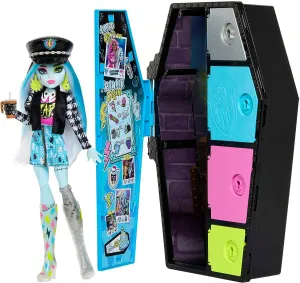 Monster High Doll and Fashion Set, Frankie Stein with Dress-Up Locker and 19  Surprises