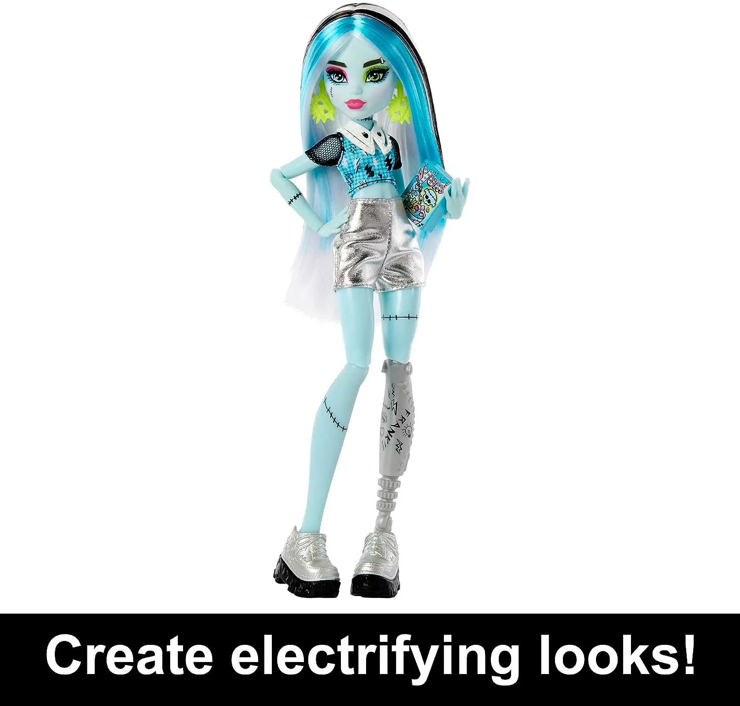 Monster High Doll and Fashion Set, Frankie Stein with Dress-Up Locker and 19  Surprises