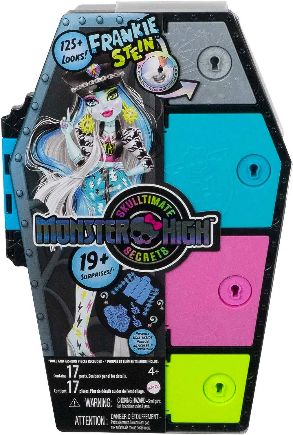 Monster High Doll and Fashion Set, Frankie Stein with Dress-Up Locker and 19  Surprises