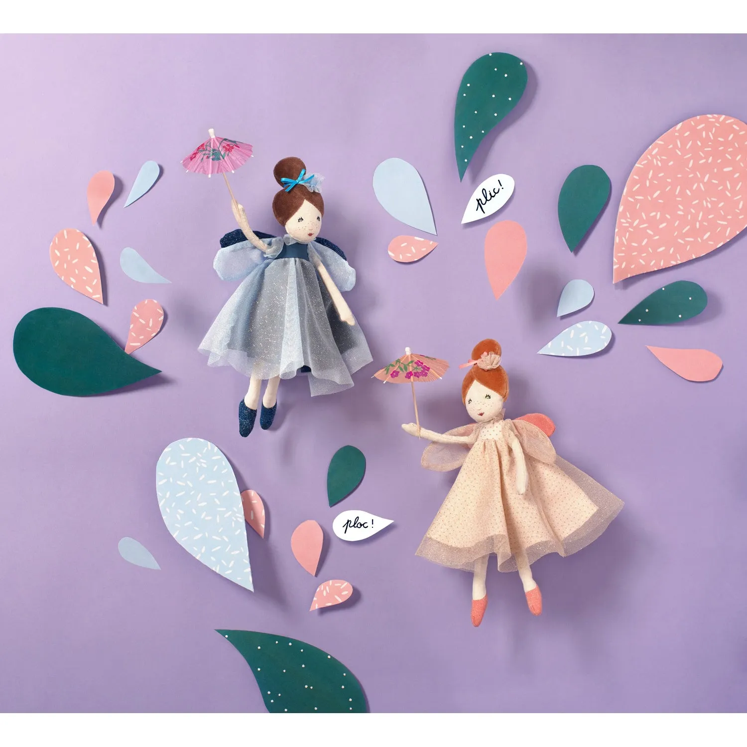 Moulin Roty Il tait Une Fois Once Upon A Time Little Blue Fairy Doll with French Fabrics