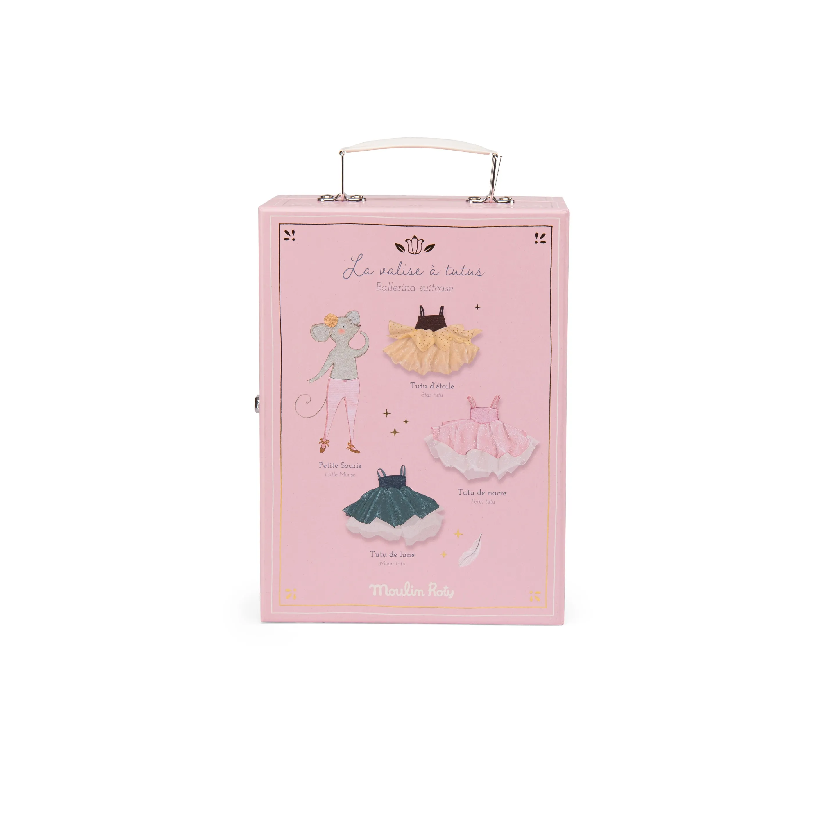 Moulin Roty La Petite Ecole De Danse Ballerina Mouse Carry Suitcase with Tutus