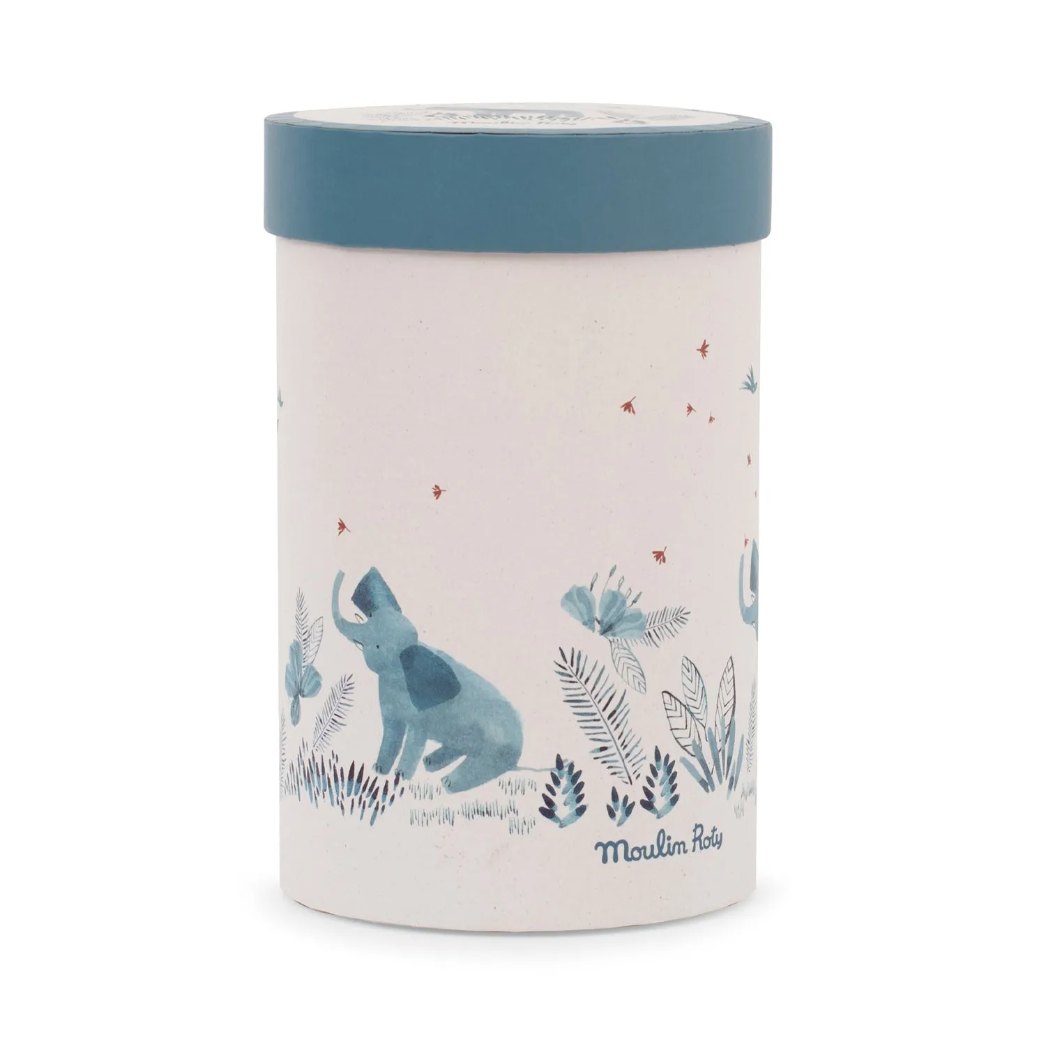Moulin Roty Sous Mon Baobab Bergamotte The Elephant 37cm in Round Gift Box
