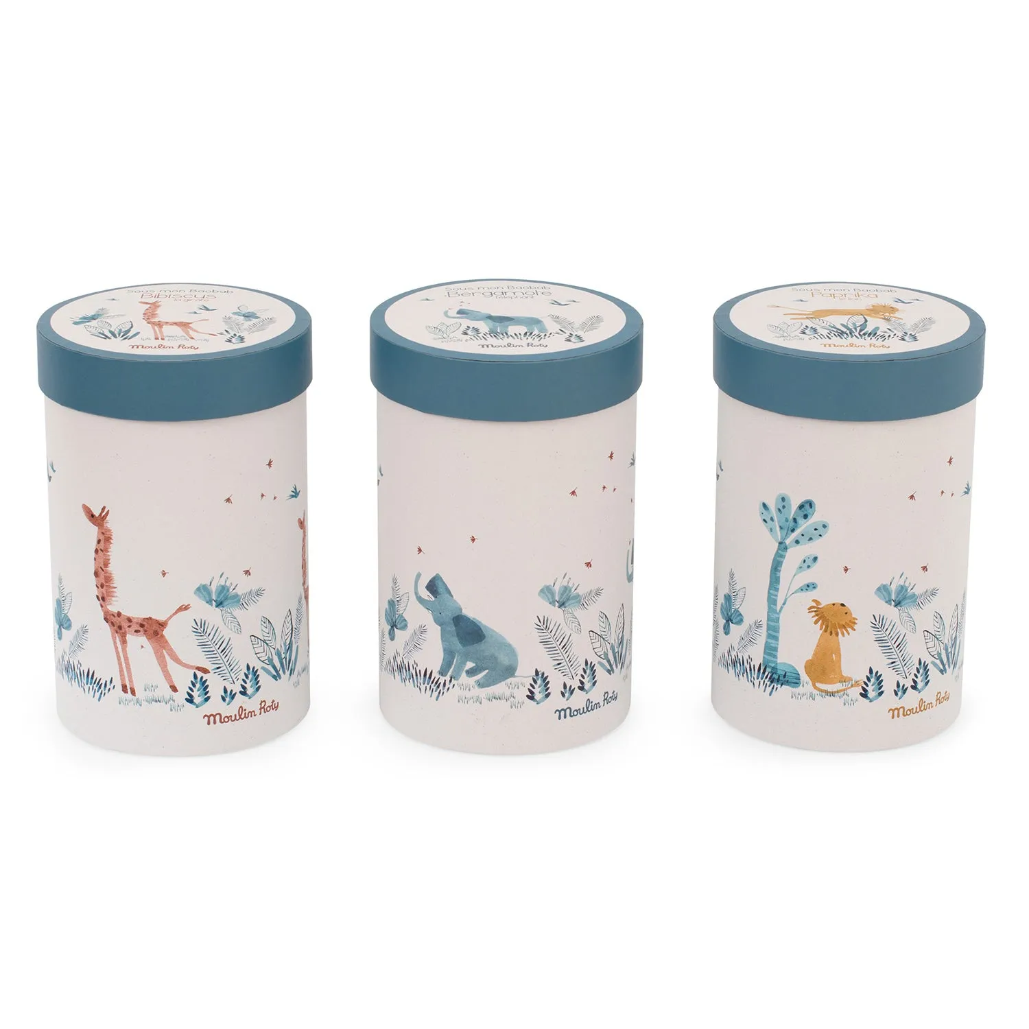 Moulin Roty Sous Mon Baobab Bergamotte The Elephant 37cm in Round Gift Box
