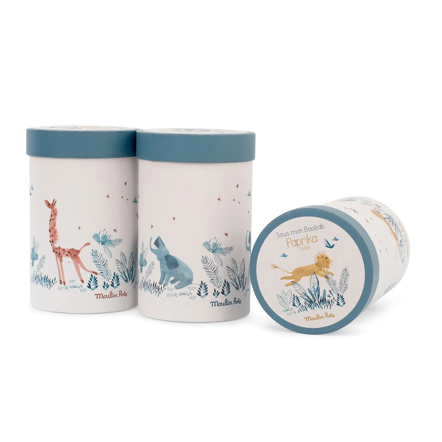 Moulin Roty Sous Mon Baobab Bergamotte The Elephant 37cm in Round Gift Box